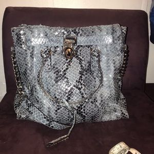 Michael Kors Large Hamilton Snakeskin satchel